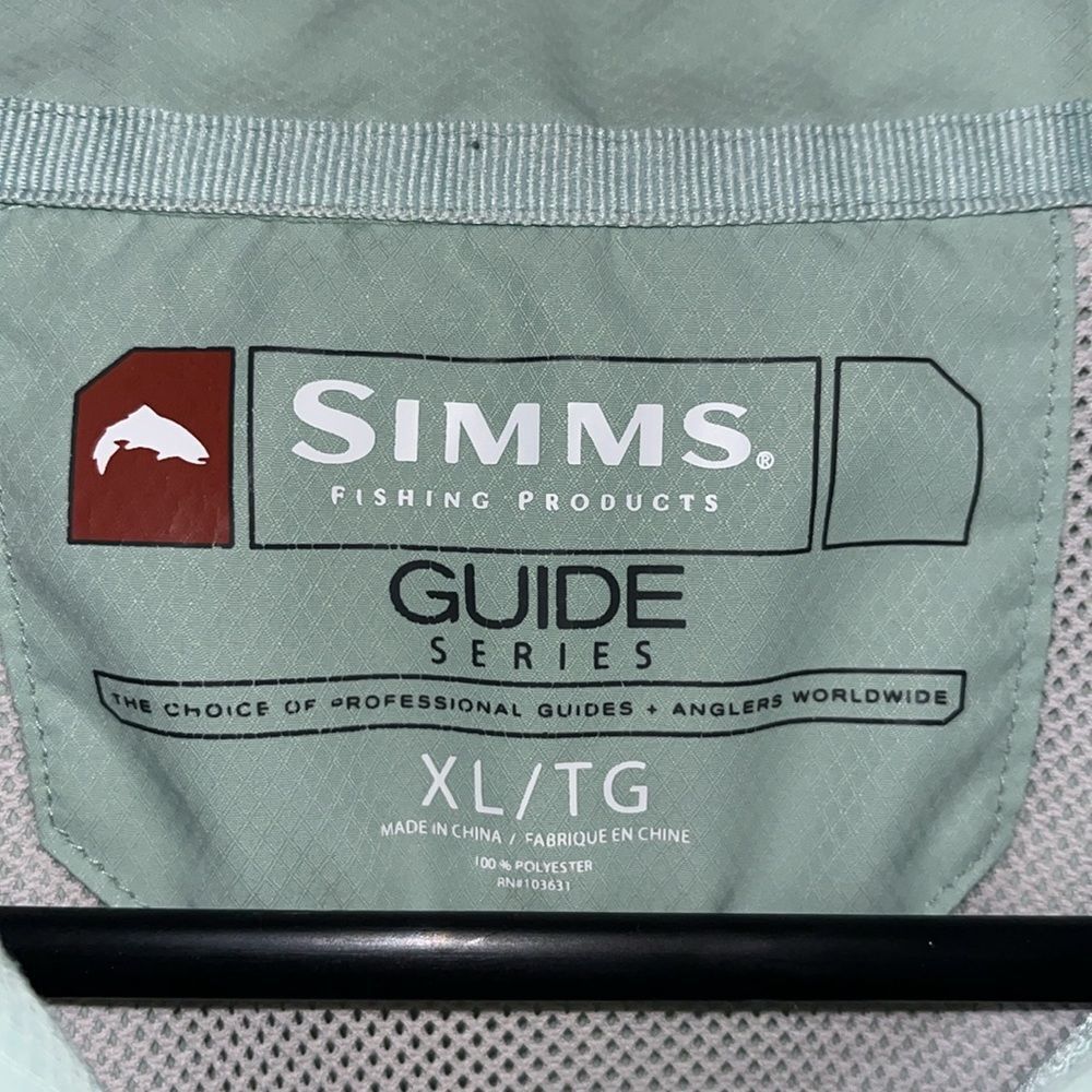 Simms Guide Series Pastel Green Vented Fishing Fisherman SS Shirt XL Polyester - Picture 3 of 5